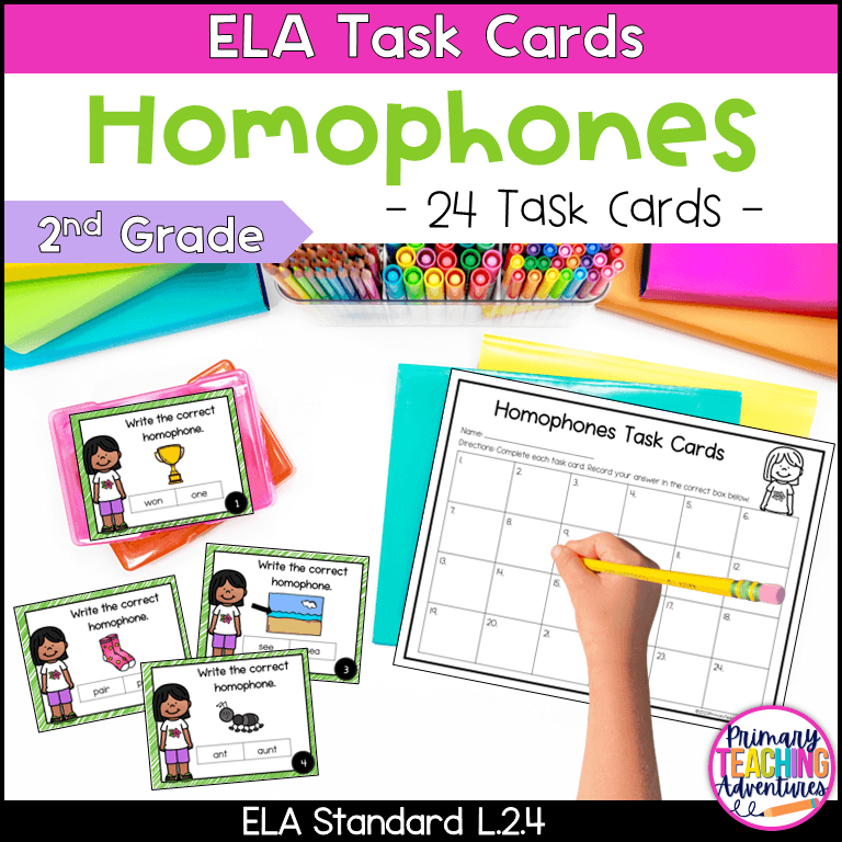 Homophones Task Cards 2nd Grade